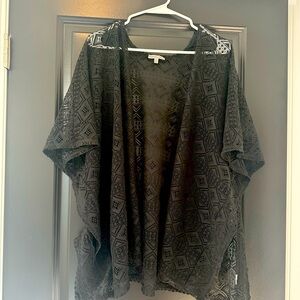 Black lace cover up - one size